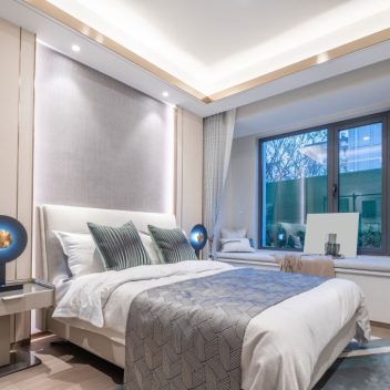 modern bedroom in luxury model house